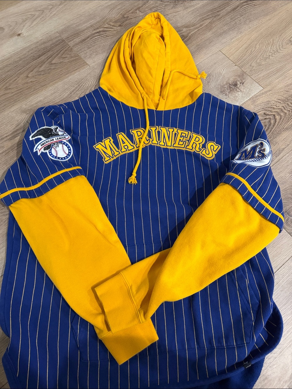 Mariners Navy & Yellow Hoodie Sweatshirt - MLB Team Pullover -xl